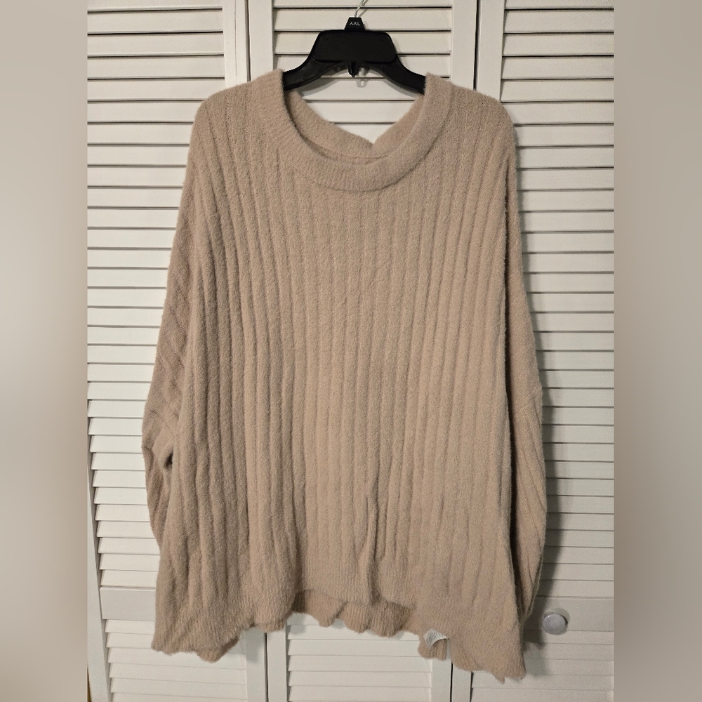 Beige Ribbed Sweater